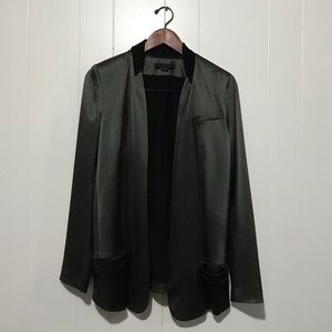 Alexander wang olive satin blazer